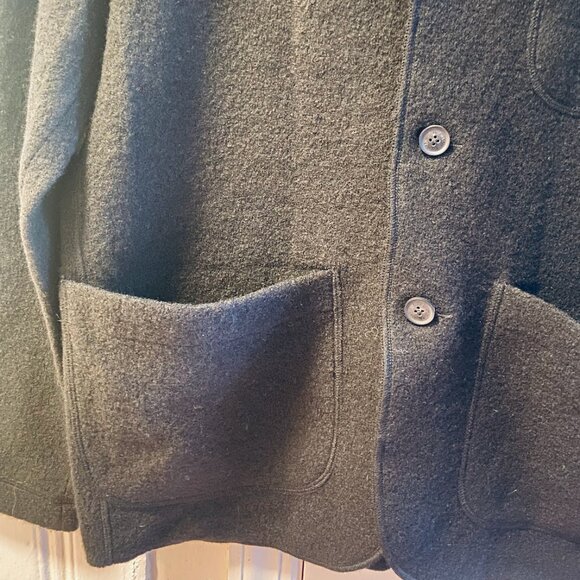 Buck Mason Black Felted Wool Chore Coat Mens Medium - Picture 4 of 7